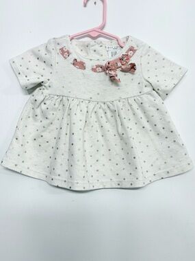 Max Studio Baby 6-9M Polka Dot Dress 🤍 Bow Detail Cute Outfit